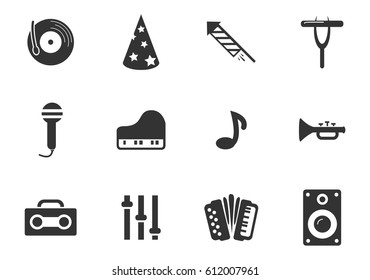 Party time vector icons for user interface design