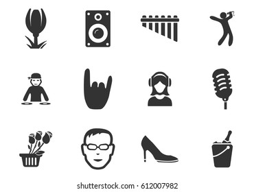 Party time vector icons for user interface design