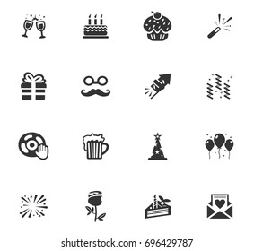 Party time vector icons for user interface design