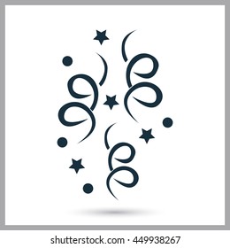 Party tinsel icon on the background
