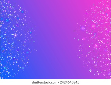 Party Tinsel. Laser Abstract Illustration. Modern Ribbon. Falling Banner. Unicorn Serpentine. Holographic Glitter. Purple Light Burst. Happy Pattern. Blue Party Tinsel