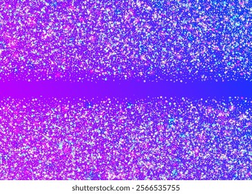 Party Tinsel. Modern Poster. Festive Effect. Happy Abstract Backdrop. Pink Laser Serpentine. Neon Paper. Light Concept. Digital Dust. Blue Party Tinsel