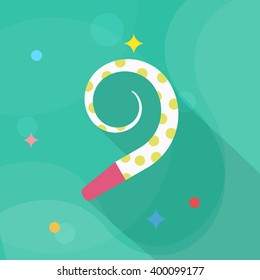 Party toy icon , Vector flat long shadow design.