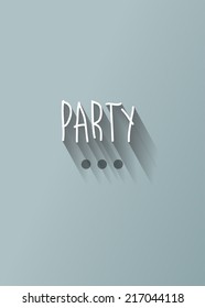 "party" typography with shadow vector, Eps 10