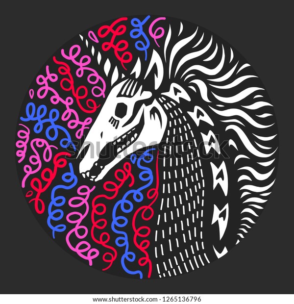 Party Unicorn Skeleton Great Greeting Cards Stock Vector (Royalty Free ...