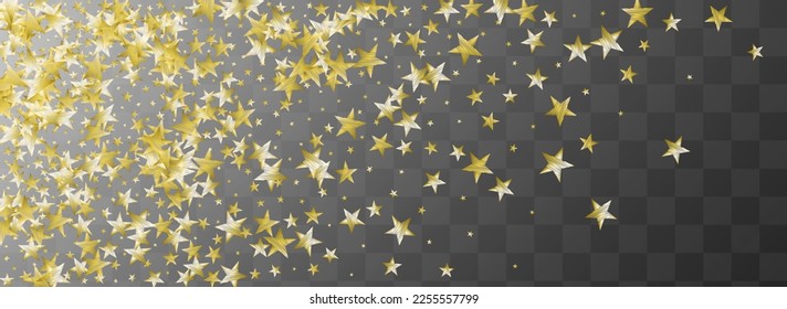 Party Universe Vector Transparent Panoramic Background. Golden Glamour Sparkle Design. Star Vector Transparent Panoramic Background Template. Luxury Elegant Rain Wallpaper.