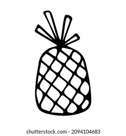 Party Valentine's Day or Birthday pineapple doodle vector illustration