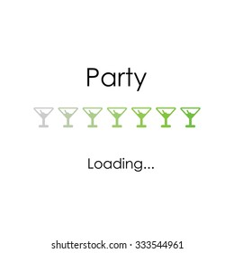 Party vector art for banner, poster, card. Party quote with cocktails on white background