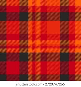 Party vector check plaid, clan textile texture tartan. Fresh seamless background pattern fabric in bright and red colors palette.