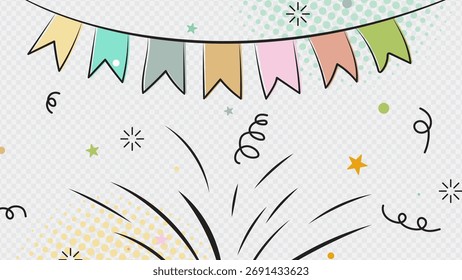 Ilustración de diseño de Vector de fiesta sobre fondo transparente