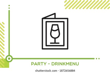 Party Vector Icon Drink Menu