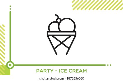 Party Vector Icon Ice Cream