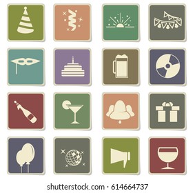 party vector icons for user interface design