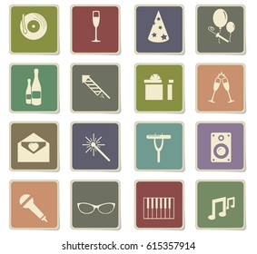 party vector icons for user interface design