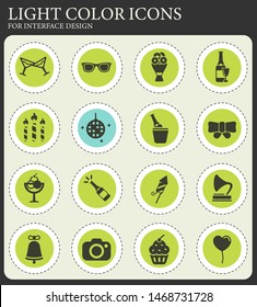 Party vector icons for web and user interface design
