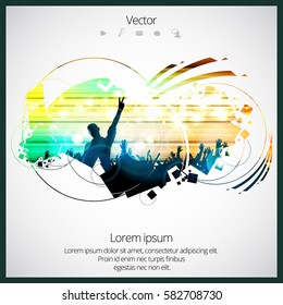Party vector illustration with dancing people