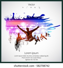 Party vector illustration with dancing people