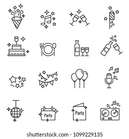 Party Vector Line Icons