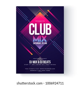 Party Vector Poster Template Design.