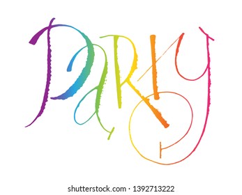 PARTY vector ruling pen calligraphy