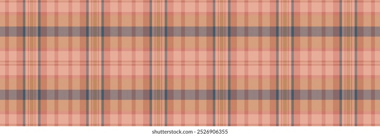 Party vector texture check, luxury plaid fabric background. Doodle seamless tartan pattern textile in orange and red colors palette.