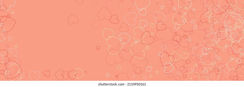 Party Vector White Red Love Simple Romantic Pic. Orange Silhouettes Pastel Multicolor Neon Print. Colorful Yellow Bright Confetti Hearts Art Illustration. Pink Transparent Rainbow Ornamental Fabrics.