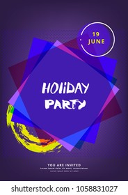 Party vertical poster template. Event flyer invitation. Vector illustration.