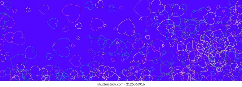 Party Violet Purple White Green Print. Pink Red Hearts Vector Love Art Illustration. Colorful Neon Confetti Transparent Rainbow Romantic Background. Bright Blue Multicolor Ornamental Fabrics.