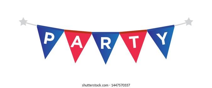 Party Wall Banner Garland Decoration Vector Illustration Background