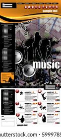 Diseño del sitio web de la fiesta. Ilustración de vectores fácil de editar.