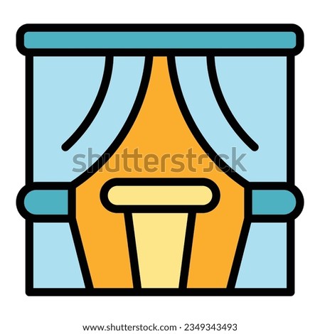 Party wedding icon outline vector. Event service. Delivery gift color flat