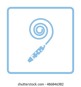 Party whistle icon. Blue frame design. Vector illustration.