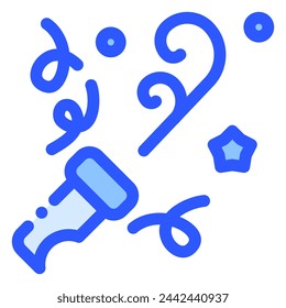 party whistle icon in bluetone style