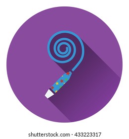Party whistle icon. Flat design. Vector illustration.