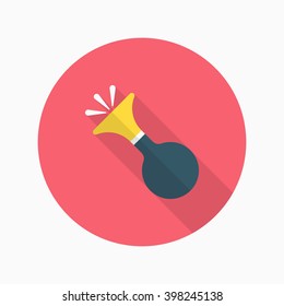 Party whistle icon , Vector flat long shadow design.