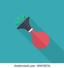 Party whistle icon , Vector flat long shadow design.