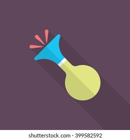 Party whistle icon , Vector flat long shadow design.