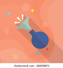 Party whistle icon , Vector flat long shadow design.