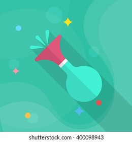 Party whistle icon , Vector flat long shadow design.