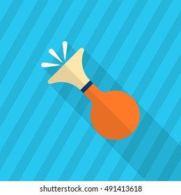 Party whistle icon , Vector flat long shadow design.