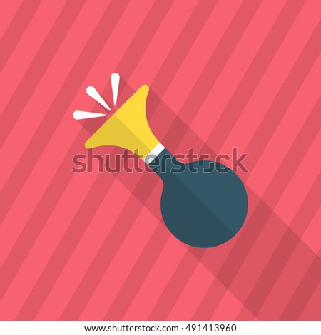 Party whistle icon , Vector flat long shadow design.