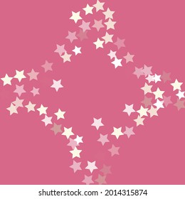 Party White Multicolor Childish Geometrical Shape Backdrop. Simple Coral Sky Seamless Vector. Children Light Stars Sparkle Illustration. Holiday Yellow Sweet Pink Original Night Background.