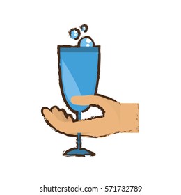 party wine with bubbles icon image, vector illustration
