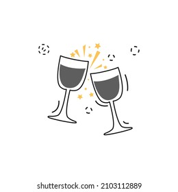 Party Wine Glass Champagne Celebration Good Time Icon Design Vector