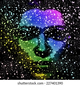 Party Woman art color Background, easy editable
