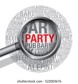 Party word cloud design concept, vector illustration
