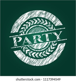 Party written with chalkboard texture