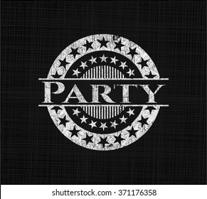 Party written with chalkboard texture