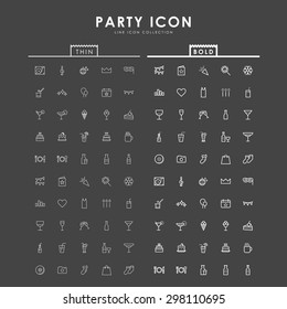 party-bold-and-thin-outline-icons