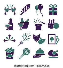 party,carnival, celebration icon set